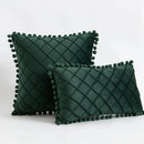 DecorBites™ Corduroy Striped Pompom Pillowcase for Bedroom Sofa Living Room
