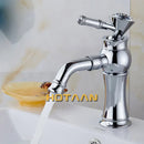 DecorBites™ Gold Finish Brass Bathroom Basin Faucet with Ceramic Mixer Tap