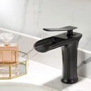 DecorBites™ Grey Waterfall Brass Basin Faucet - Hot Cold Mixer Tap for Bathroom Sink