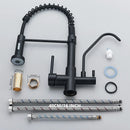 DecorBites™ Black Dual Handle Kitchen Faucet with Water Purification Feature, 360° Rotation