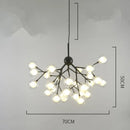 DecorBites™ Heracleum Firefly Glass Ball Chandelier: Gold Luxury Lighting for Dining Kitchen Staircase