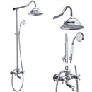 DecorBites™ Dual Handle Chrome Brass Shower Mixer System with 8" Rainfall Shower Head