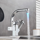 DecorBites™ Dual Spout Black Kitchen Faucet with Pull Out Spray Mixer