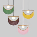 DecorBites™ Coloured Tassel Glass Ball Pendant Light for Boho Minimalist Style Bedroom & Restaurant