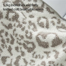 DecorBites™ Cozy Leopard Print Knitted Blanket - Winter Faux Fur Microfiber Throw