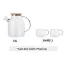 DecorBites™ 1.8L Transparent Borosilicate Glass Teapot | Heat-Resistant Flower Tea Set