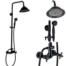 DecorBites™ Black Bronze Shower Faucet Set with 8" Rain Shower Head & Hand Shower