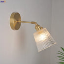 DecorBites™ Japanese Copper Glass Wall Lights Modern LED Sconce for Bedroom Stair Mirror
