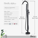 DecorBites™ Black Dual Handle Freestanding Bathtub Faucet Set Floor Standing Bath Mixer Tap