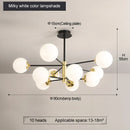 DecorBites™ Glass Ball LED Chandelier: Retro Round Wrought Iron Indoor Lighting for Kitchen, Living Room, Farmhouse