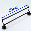 DecorBites™ Antique Black Brass Double Towel Bar 30-60cm - YT-12298-H