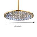 DecorBites™ 16" LED Round Gold Shower Head with Arm - Enhanced Brass Bathroom Accessory