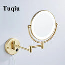 DecorBites™ LED Wall Mounted Makeup Mirror 8" Folding Cosmetic Mirror
