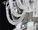 DecorBites™ Crystal Circle LED Tassel Chandelier: Modern Luxury Pendant Hanging Light Fixture for Bedroom and Living Room