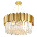 DecorBites™ Crystal LED Chandelier: Adjustable Metal Hanging Lamp for Living Room, Dining, Bedroom