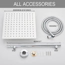DecorBites™ 10" Square Rainfall Shower Head Set with Stainless Steel Hose