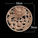 Round Wood Applique Wood Decal Wood Mouldings Onlay Unpainted European Carving Long Floral Wooden Furniture Decoration Corner
