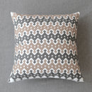 DecorBites™ Grey Embroidered Cotton Pillow Cover 45x45cm for Home Decor and Living Room
