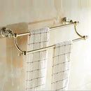DecorBites™ Gold Crystal Bathroom Accessories Set: Luxe Brass Bath Hardware Wall Mount Collection