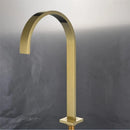 DecorBites™ Brushed Gold Basin Faucet: 360 Rotating Two Hole Widespread Bathroom Sink Tap