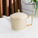 DecorBites™ Bone China Tea Pot: Elegant European Porcelain Coffee Pot for Tea Lovers.