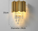 DecorBites™ Gold Black Crystal Wall Sconce, Modern K9 Crystal Drops Shade Wall Lamp