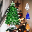 DecorBites™ Crystal Christmas Tree Mini Figurine Handmade Glass Collectible Decoration