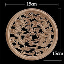 Round Wood Applique Wood Decal Wood Mouldings Onlay Unpainted European Carving Long Floral Wooden Furniture Decoration Corner