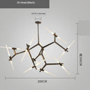 DecorBites™ Gold LED Chandelier: Modern Nordic Lighting Fixture for Indoor Decor.