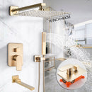 DecorBites™ Golden 8" Rainfall Shower Faucet Set with Handshower - Wall Mounted Luxury Mixer Tap