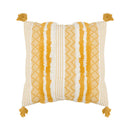 Boho jacquard cushion cover navy blue & mustard yellow living room