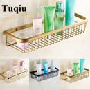 DecorBites™ Gold Brass Bathroom Shelf with Soap Holder 30cm/45cm