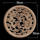 Round Wood Applique Wood Decal Wood Mouldings Onlay Unpainted European Carving Long Floral Wooden Furniture Decoration Corner