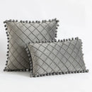 DecorBites™ Corduroy Striped Pompom Pillowcase for Bedroom Sofa Living Room