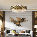 DecorBites™ Gold LED Crystal Clear Art Deco Chandelier for Foyer