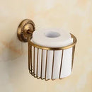 DecorBites™ Brass Bathroom Set: Robe Hook, Paper Holder, Towel Bar, Soap Basket.