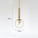 DecorBites™ Glass Ball LED Pendant Light for Bedroom and Bar, Modern Globe Hanging Ceiling Lamp