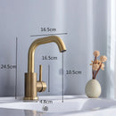 DecorBites™ Brushed Gold Basin Faucet Single Handle Deck Mounted Cold Hot Mixer Tap
