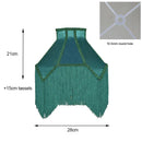 DecorBites™ Art Deco Malachite Green Silk Lampshade with Tassels