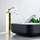 DecorBites™ Gold Basin Faucet Single Level Mixer Tap Hot Cold Water Bathroom Sink Tap