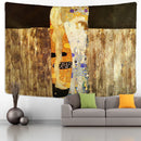 DecorBites™ Gold Kiss Oil Painting Tapestry Wall Hanging Art Blanket