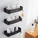DecorBites™ Brushed Gold Aluminum Bathroom Corner Shelf Wall Mounted Shower Shampoo Holder