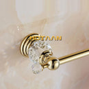 DecorBites™ Golden Crystal Single Towel Bar - Stainless Steel Bathroom Rack