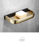 DecorBites™ Gold & Black Bathroom Set - Shelf, Towel Rack, Holder, Brush Holder & More