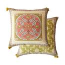 DecorBites™ Datura Flowers Print Wool Velvet Mandala Cushion Cover Luxe Pillow Case