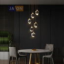 DecorBites™ Black Crystal Copper LED Chandelier - Art Deco Hanging Lamp for Dinning Room