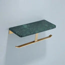 DecorBites™ Brass Marble Toilet Paper Holder Nordic Brushed Gold Bathroom Tissue Shelf