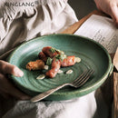 DecorBites™ Japanese Style Ceramic Round Plate - Restaurant Quality Dinnerware