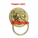 1pcs Old-Style Solid Wood Door Knocker Tiger head Front Door Knock Lion Head Copper Handle Ancient Villa Outdoor Ring Knob