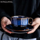 DecorBites™ Deep Blue Ceramic Espresso Coffee Cup Saucer Set